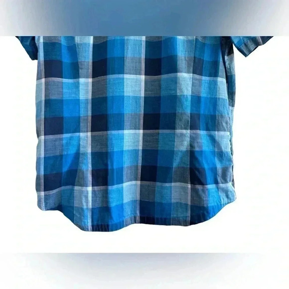 Good Man Brand Mens M Blue Short Sleeve Button down Shirt (00884) - Picture 4 of 12